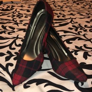 Black and red heels